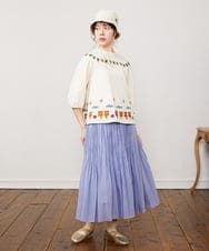 GG7DB30080 Jocomomola(ホコモモラ) 【2WAY】フラワー刺繍リバーシブルバケットハット ブラック×ブルー