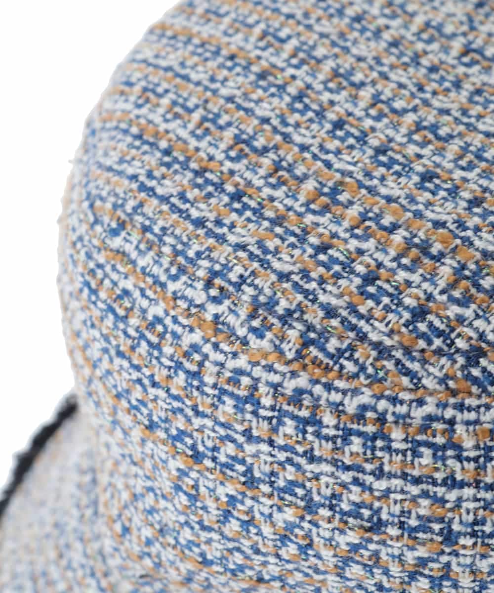 GG7DB30080 Jocomomola(ホコモモラ) 【2WAY】フラワー刺繍リバーシブルバケットハット ブラック×ブルー