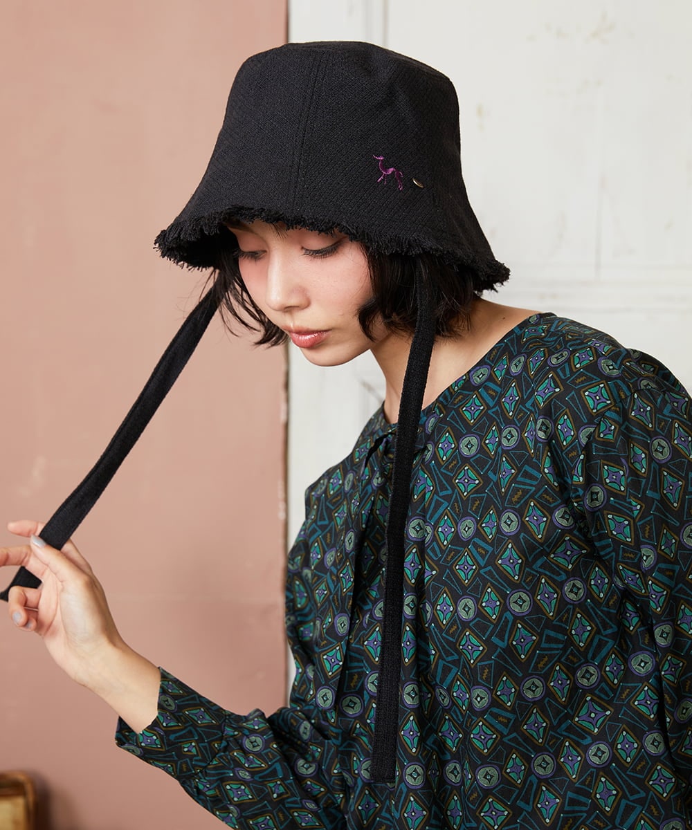 GG7DD30080 Jocomomola(ホコモモラ) チューリップバケットハット ブラック