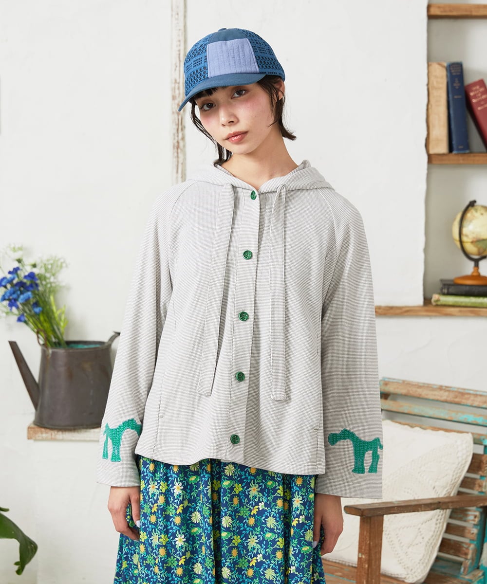 GG7DE31080 Jocomomola(ホコモモラ) パッチレース切り替えデザインキャップ ブルー