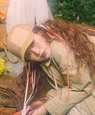 GG7DE31080 Jocomomola(ホコモモラ) パッチレース切り替えデザインキャップ ベージュ