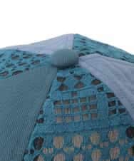 GG7DE31080 Jocomomola(ホコモモラ) パッチレース切り替えデザインキャップ ブルー