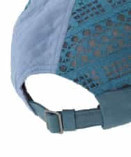 GG7DE31080 Jocomomola(ホコモモラ) パッチレース切り替えデザインキャップ ブルー