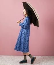 GG8FA32110 Jocomomola(ホコモモラ) 【晴雨兼用・UVカット】フラワー刺繍折り畳み傘 ベージュ