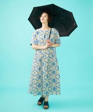 GG8FA32110 Jocomomola(ホコモモラ) 【晴雨兼用・UVカット】フラワー刺繍折り畳み傘 ベージュ