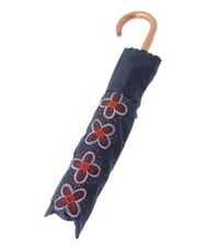 GG8FA32110 Jocomomola(ホコモモラ) 【晴雨兼用・UVカット】フラワー刺繍折り畳み傘 ネイビー