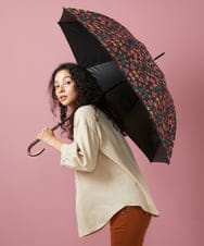 GG8FA34120 Jocomomola(ホコモモラ) 【晴雨兼用・UVカット】フラワーモチーフプリント長傘 ブラック