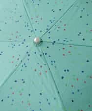 GG8FD31120 Jocomomola(ホコモモラ) 【日傘】フラワー刺繍ドットプリントデザイン折り畳み日傘 グリーン