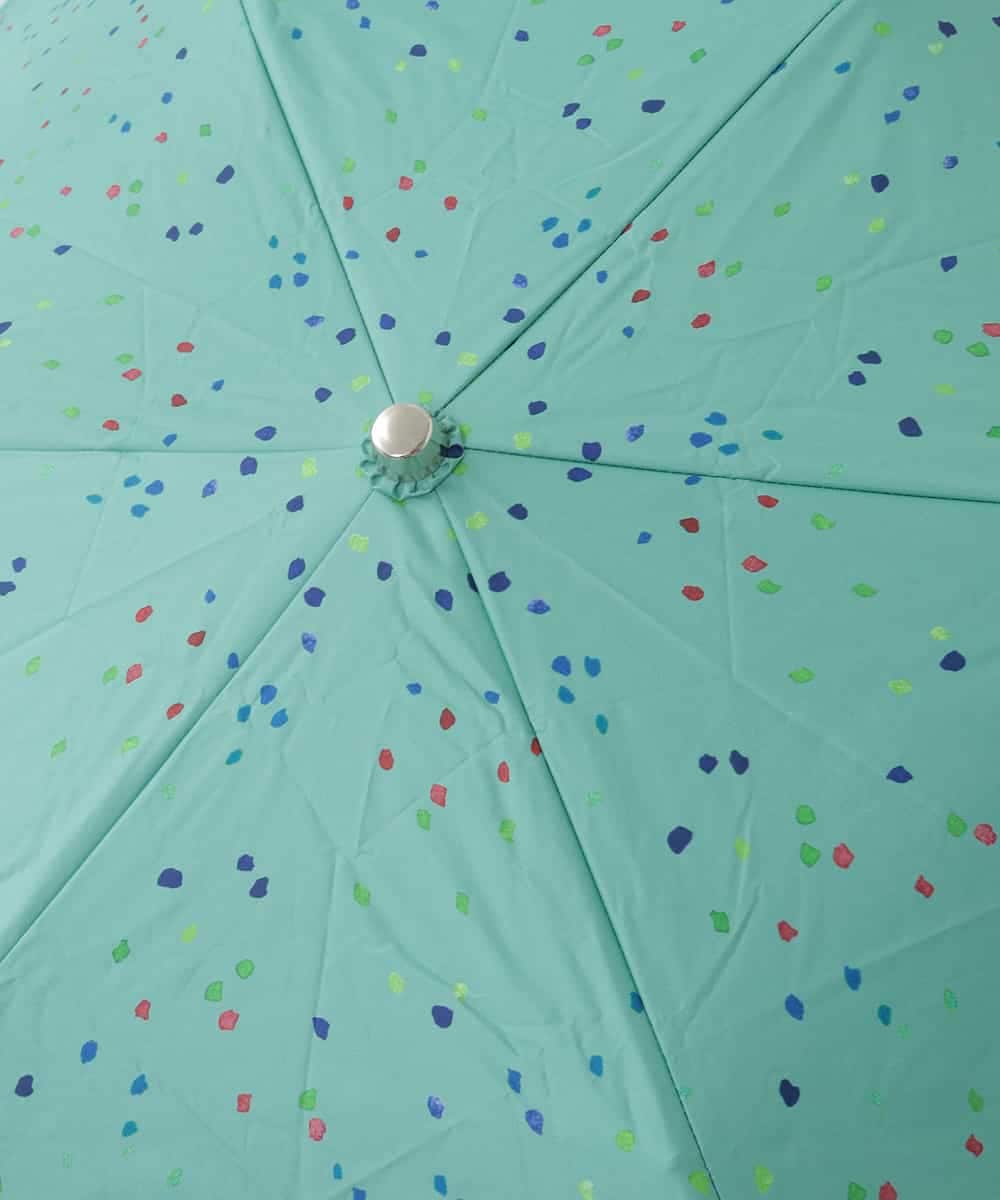 GG8FD31120 Jocomomola(ホコモモラ) 【日傘】フラワー刺繍ドットプリントデザイン折り畳み日傘 グリーン