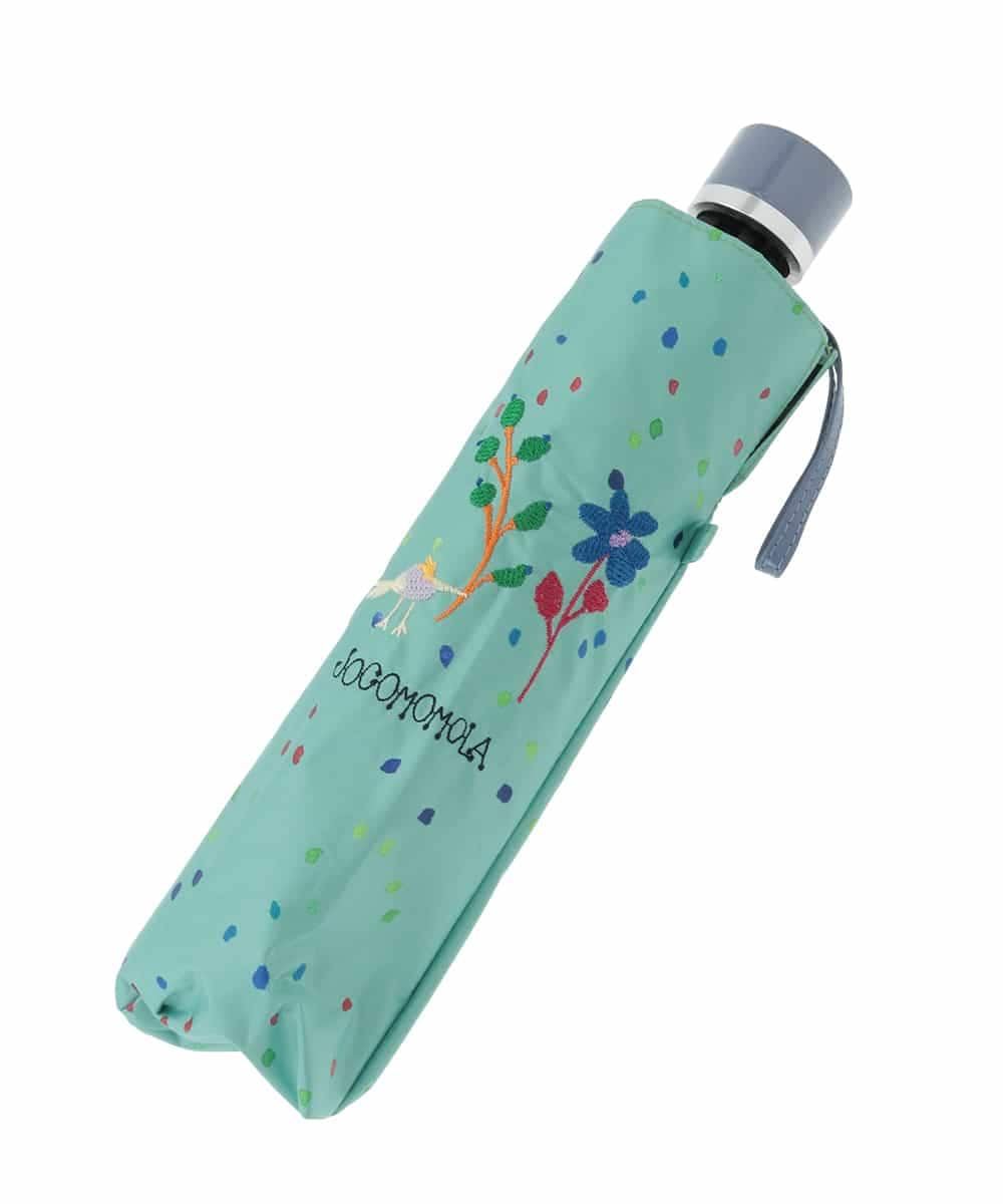 GG8FD31120 Jocomomola(ホコモモラ) 【日傘】フラワー刺繍ドットプリントデザイン折り畳み日傘 グリーン