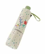 GG8FD31120 Jocomomola(ホコモモラ) 【日傘】フラワー刺繍ドットプリントデザイン折り畳み日傘 グリーン