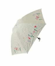 GG8FD31120 Jocomomola(ホコモモラ) 【日傘】フラワー刺繍ドットプリントデザイン折り畳み日傘 アイボリー