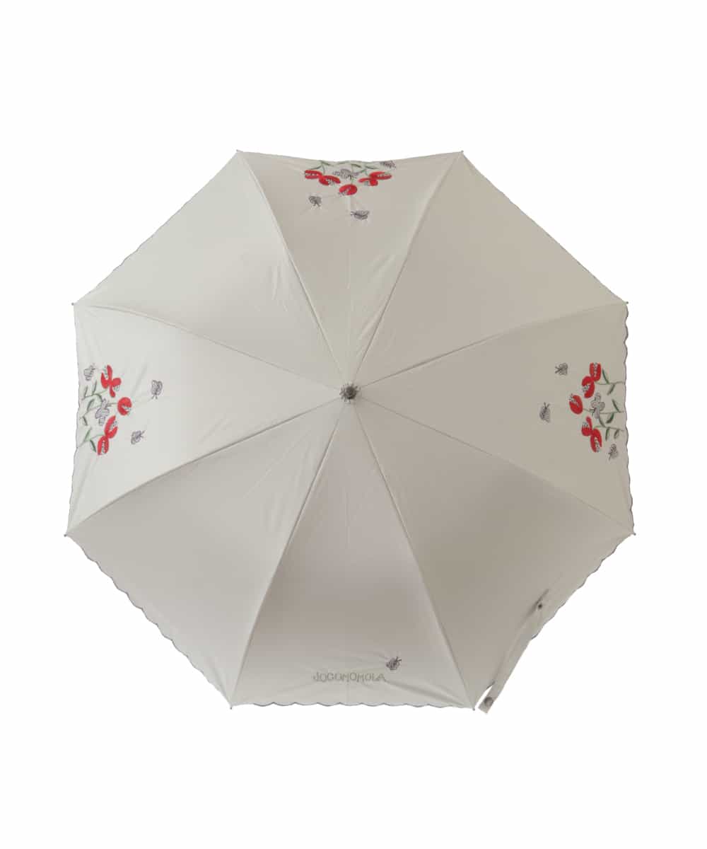 GG8FP31090 Jocomomola(ホコモモラ) 【晴雨兼用】フラワー刺繍折りたたみ傘 ベージュ