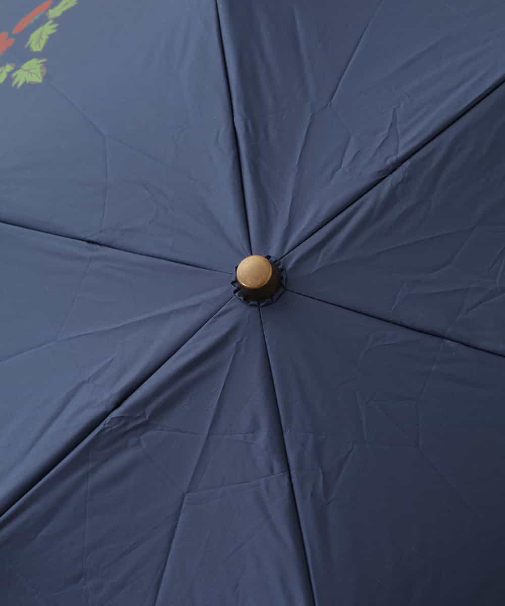 GG8FV30100 Jocomomola(ホコモモラ) 【UV・晴雨兼用】トマトモチーフプリント折りたたみ傘 ネイビー