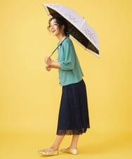 GG8FV31110 Jocomomola(ホコモモラ) 【晴雨兼用/UV】フラワー刺繍デザイン折りたたみ傘 ブラック