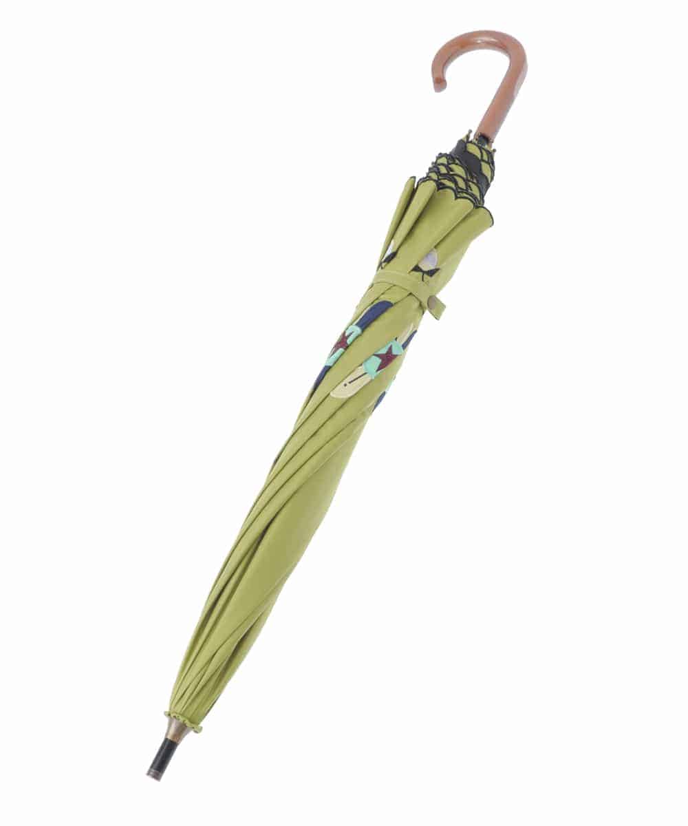 GG8FV32110 Jocomomola(ホコモモラ) 【UV・晴雨兼用】フラワー刺繍スカラップデザイン長傘 グリーン