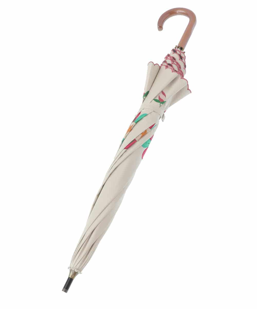 GG8FV32110 Jocomomola(ホコモモラ) 【UV・晴雨兼用】フラワー刺繍スカラップデザイン長傘 グリーン
