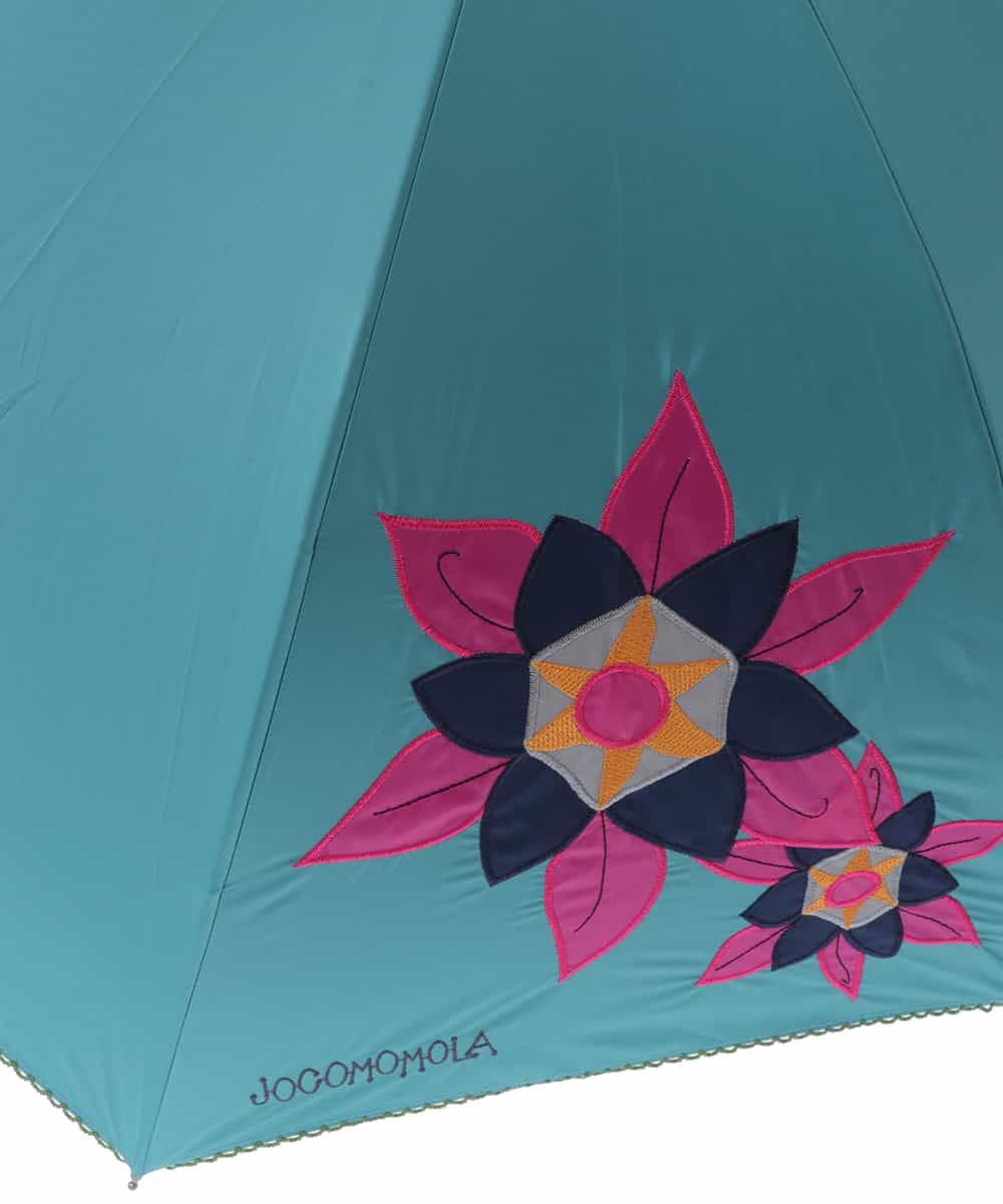 GG8GS30110 Jocomomola(ホコモモラ) 【UV・晴雨兼用】フラワーアップリケデザイン傘 ブルー