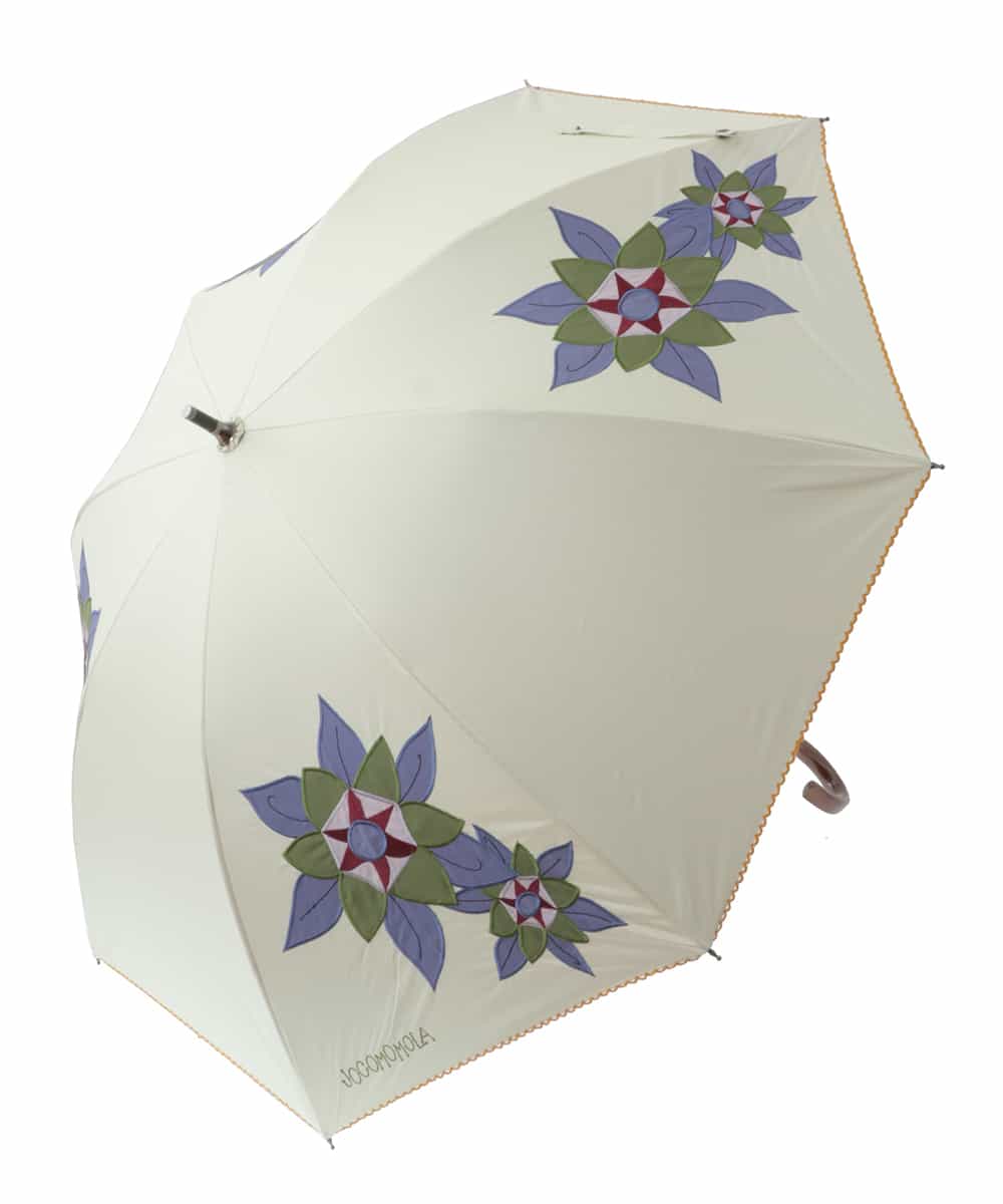 GG8GS30110 Jocomomola(ホコモモラ) 【UV・晴雨兼用】フラワーアップリケデザイン傘 アイボリー