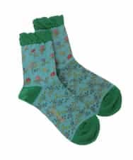 GG9CD30035 Jocomomola(ホコモモラ) El galgoフラワージャカードソックス ライトブルー