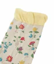 GG9CD30035 Jocomomola(ホコモモラ) El galgoフラワージャカードソックス アイボリー