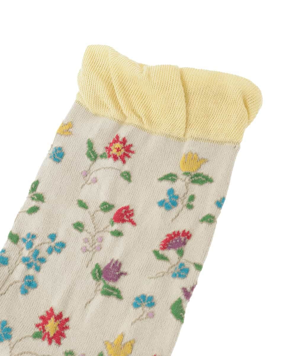 GG9CD30035 Jocomomola(ホコモモラ) El galgoフラワージャカードソックス アイボリー