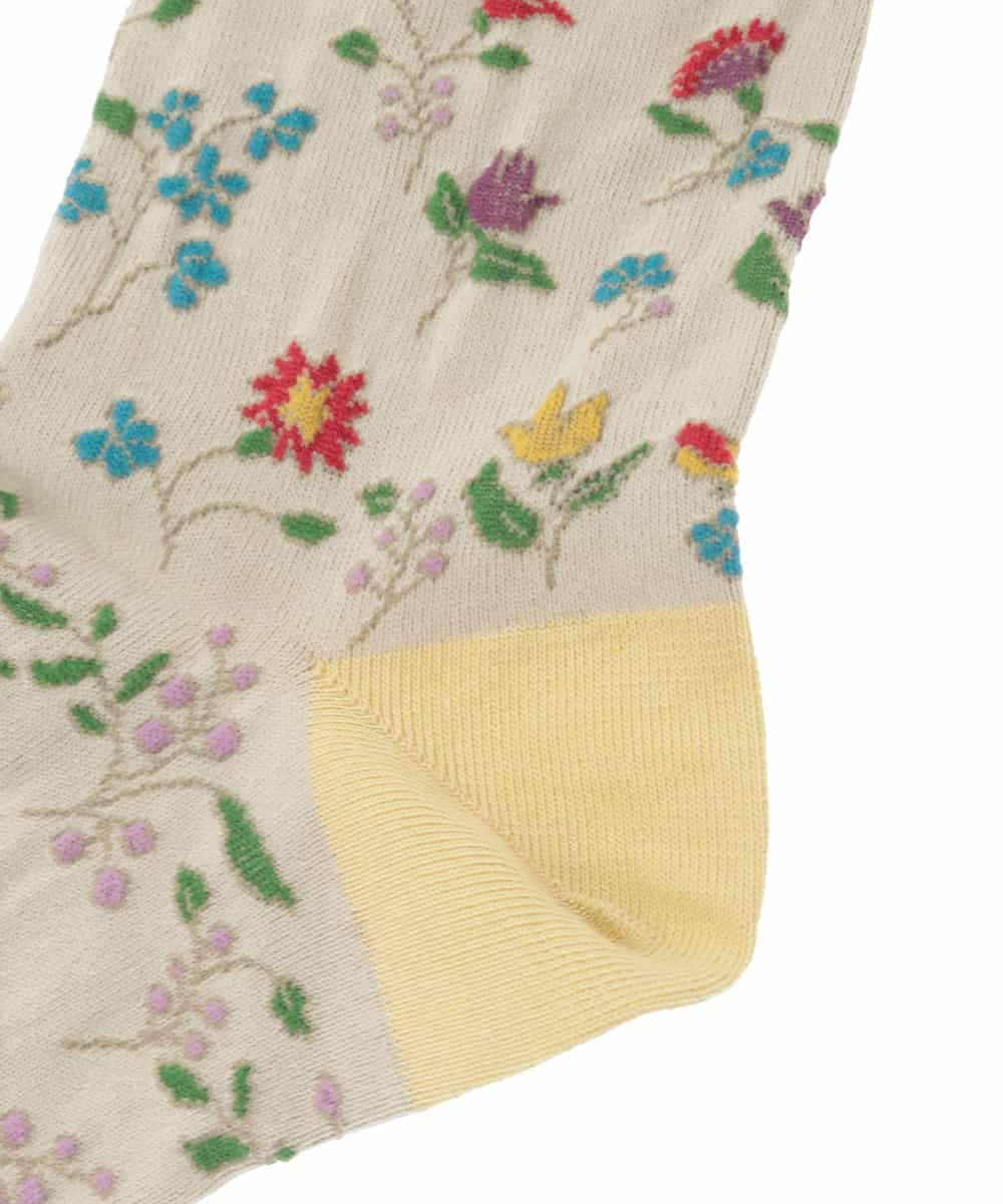 GG9CD30035 Jocomomola(ホコモモラ) El galgoフラワージャカードソックス アイボリー