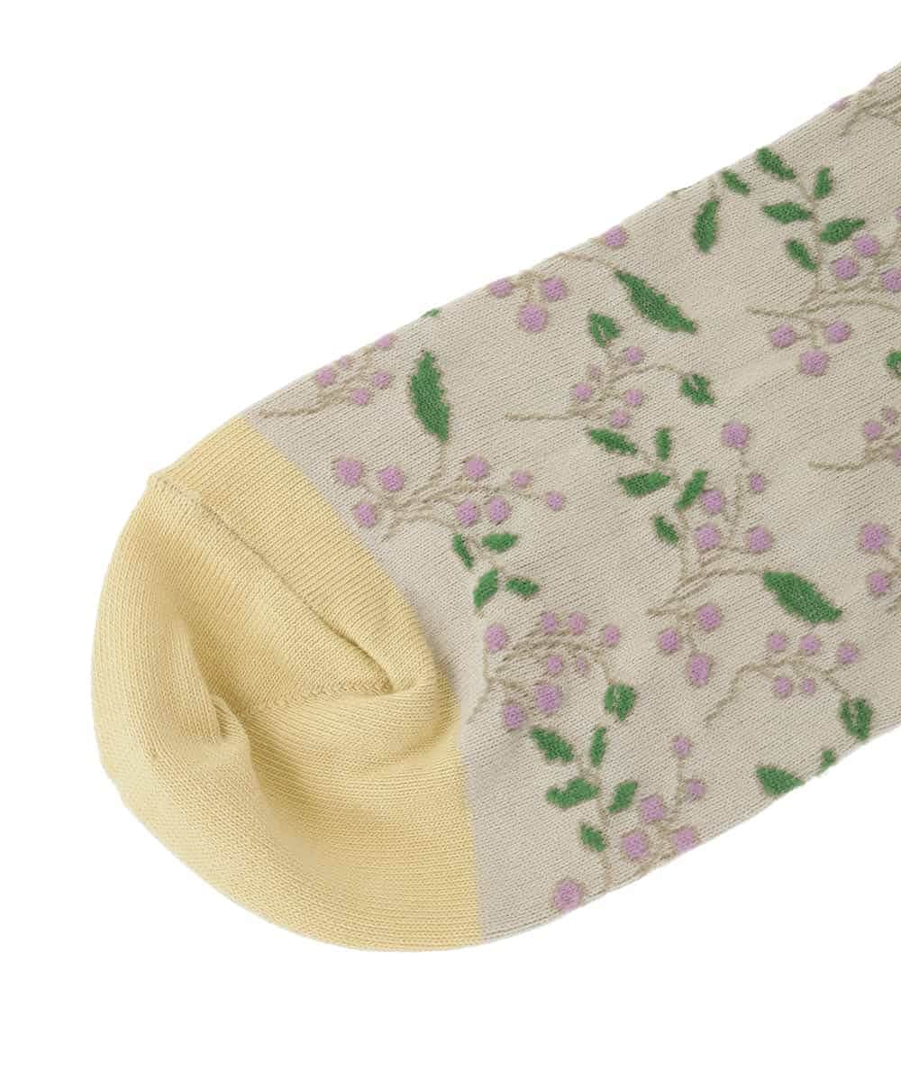 GG9CD30035 Jocomomola(ホコモモラ) El galgoフラワージャカードソックス アイボリー