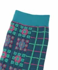 GG9DD30035 Jocomomola(ホコモモラ) 幾何柄ジャカードソックス ネイビー