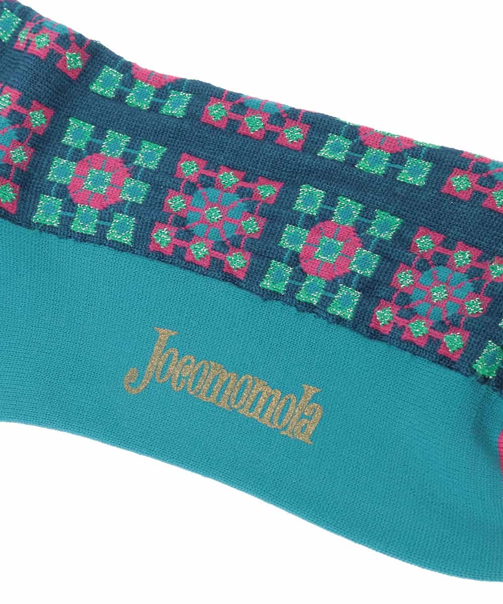 GG9DD30035 Jocomomola(ホコモモラ) 幾何柄ジャカードソックス ネイビー