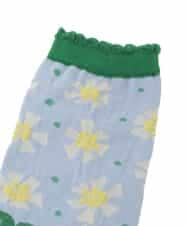 GG9DD31035 Jocomomola(ホコモモラ) 配色フラワージャカードソックス グリーン