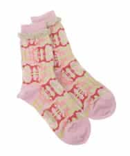 GG9DE32035 Jocomomola(ホコモモラ) アニマルモチーフデザインソックス ピンク