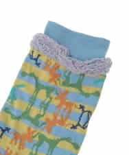 GG9DE32035 Jocomomola(ホコモモラ) アニマルモチーフデザインソックス ライトブルー