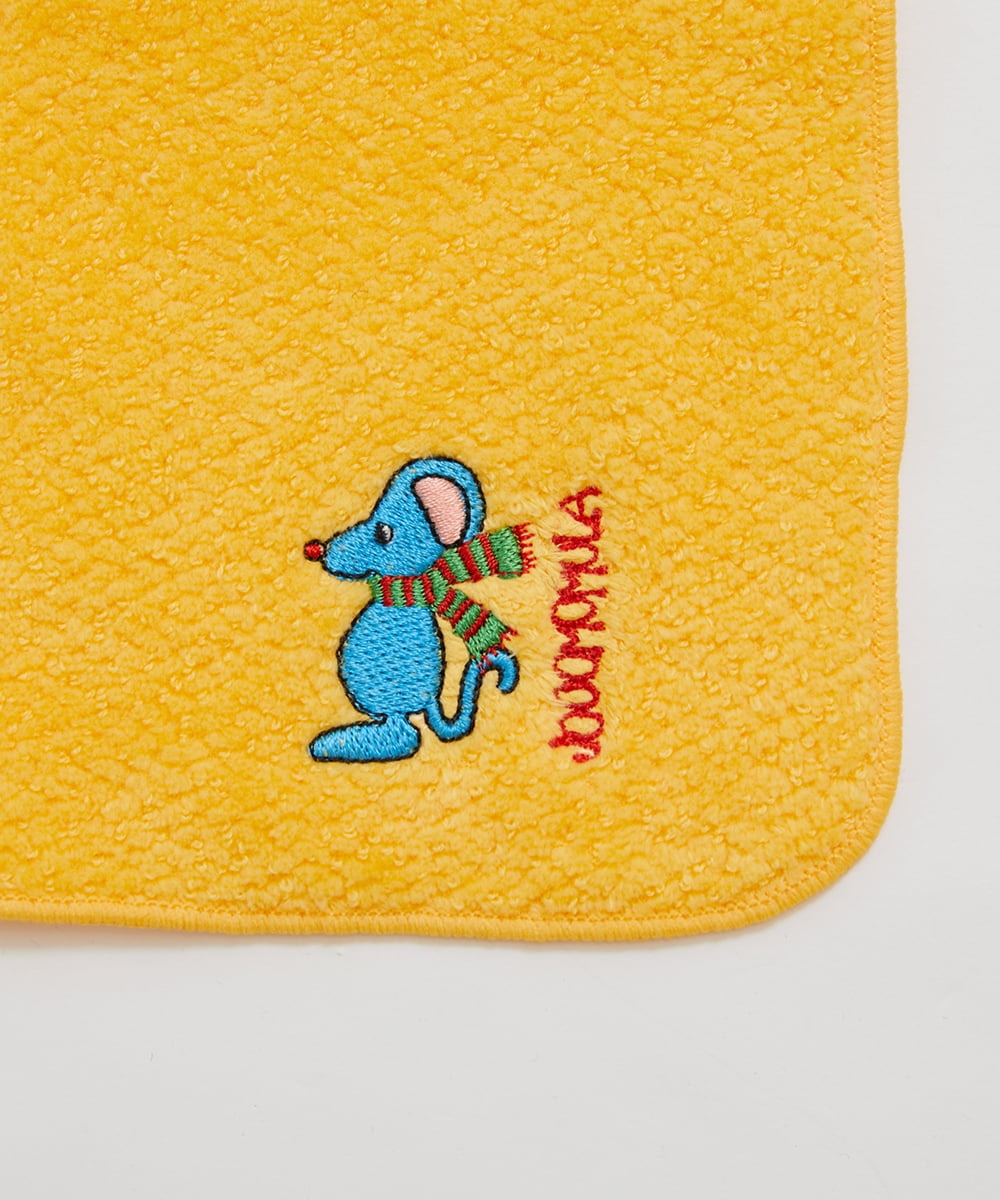 GGHAS70010 Jocomomola(ホコモモラ) 今治産 オリジナル刺繍ハンドタオル ～Jocomomola チャリティキャンペーン～ ネズミ(オレンジ)