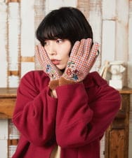 GGTAD30090 Jocomomola(ホコモモラ) フラワーエンブロイダリーグローブ ベージュ