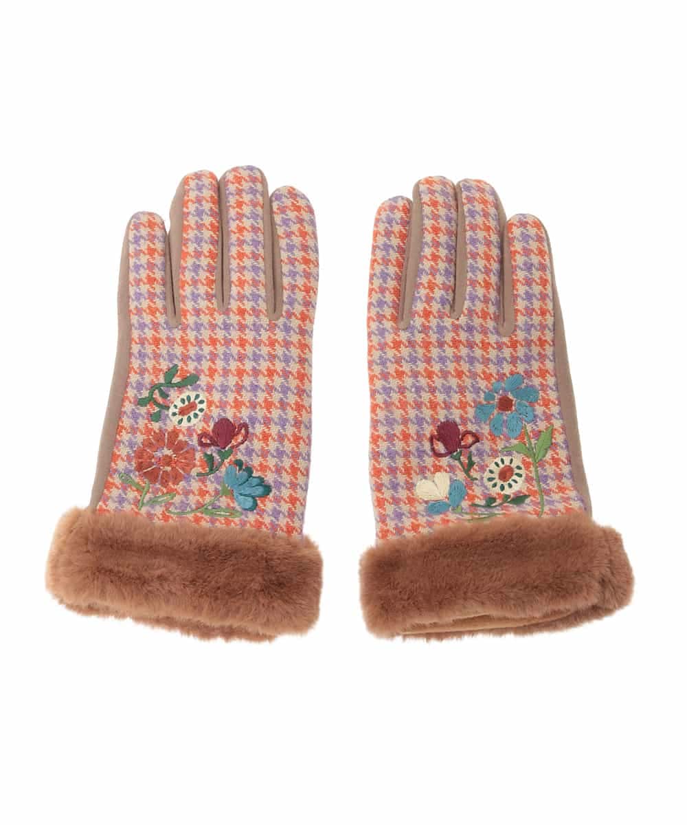 GGTAD30090 Jocomomola(ホコモモラ) フラワーエンブロイダリーグローブ ベージュ