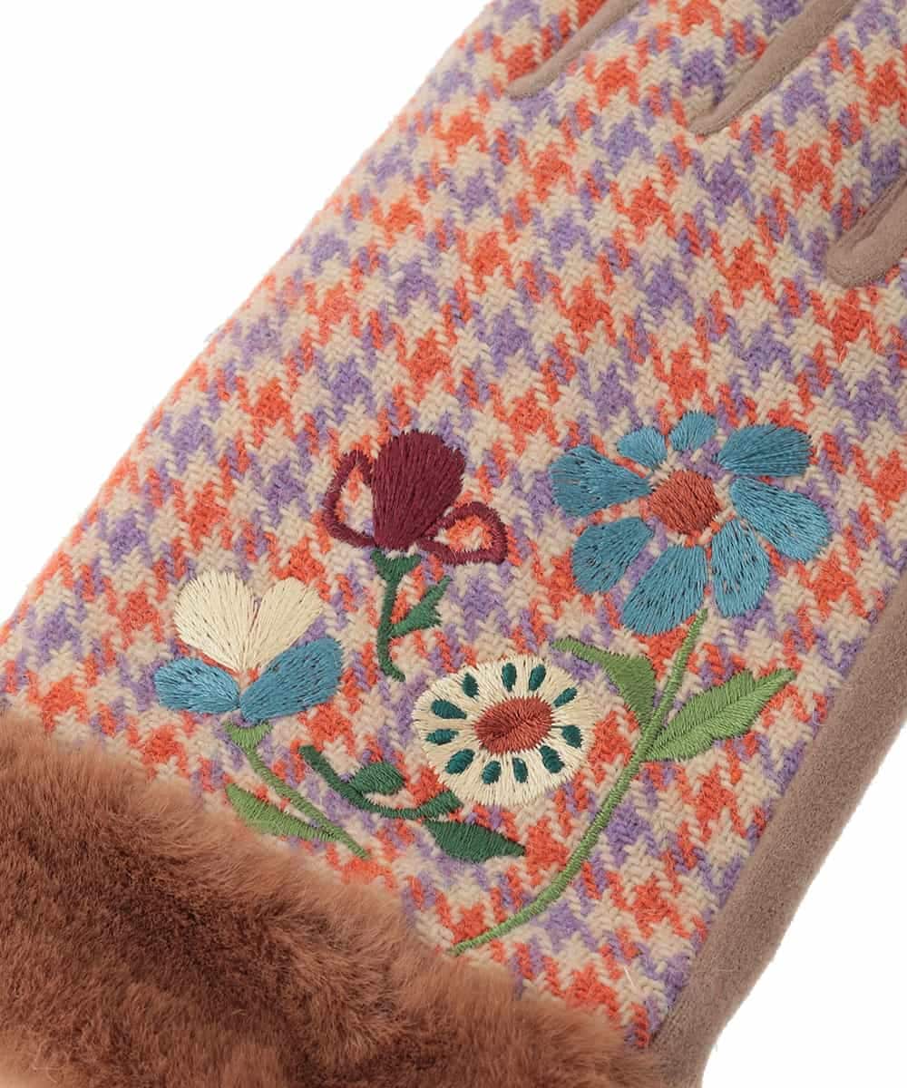 GGTAD30090 Jocomomola(ホコモモラ) フラワーエンブロイダリーグローブ ベージュ