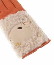 GGTAV31080 Jocomomola(ホコモモラ) 羊モチーフニット手袋 オレンジ