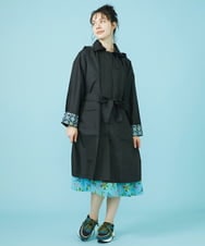 GGYGW30130 Jocomomola(ホコモモラ) プリント切り替えフード付きレインコート グリーン