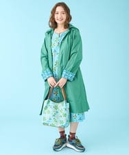 GGYGW30130 Jocomomola(ホコモモラ) プリント切り替えフード付きレインコート グリーン