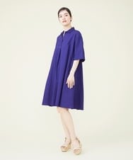 GHBGQ03330 Sybilla(シビラ) 【PLAYA】カディコットンオープンカラーロングブラウス ネイビー