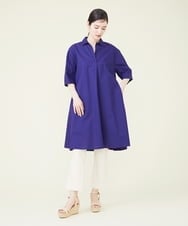 GHBGQ03330 Sybilla(シビラ) 【PLAYA】カディコットンオープンカラーロングブラウス ネイビー