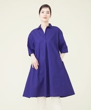 GHBGQ03330 Sybilla(シビラ) 【PLAYA】カディコットンオープンカラーロングブラウス ネイビー