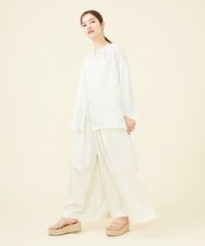 GHBGX03430 Sybilla(シビラ) 【PLAYA】リネンカラミフロントスリットブラウス ホワイト
