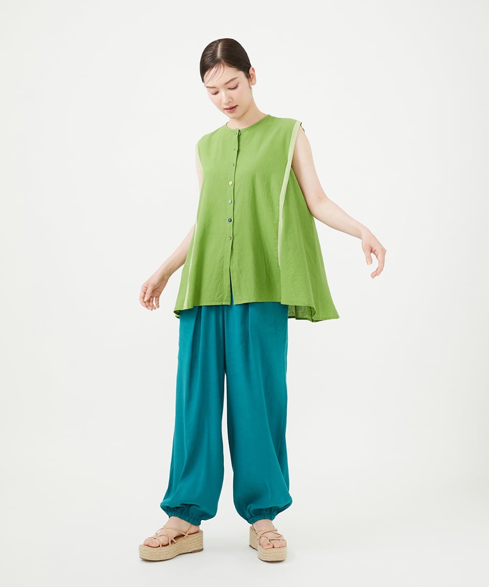 GHBHF30270 Sybilla(シビラ) 【PLAYA】カディコットンブラウス グリーン