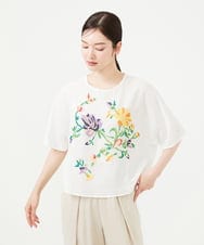 GHBHF40300 Sybilla(シビラ) 【PLAYA】フラワークロスステッチブラウス ホワイト