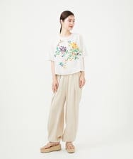 GHBHF40300 Sybilla(シビラ) 【PLAYA】フラワークロスステッチブラウス ホワイト
