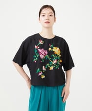 GHBHF40300 Sybilla(シビラ) 【PLAYA】フラワークロスステッチブラウス ブラック