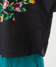 GHBHF40300 Sybilla(シビラ) 【PLAYA】フラワークロスステッチブラウス ブラック