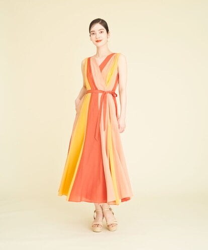 GHEGR08690 Sybilla 配色カシュクールワンピース